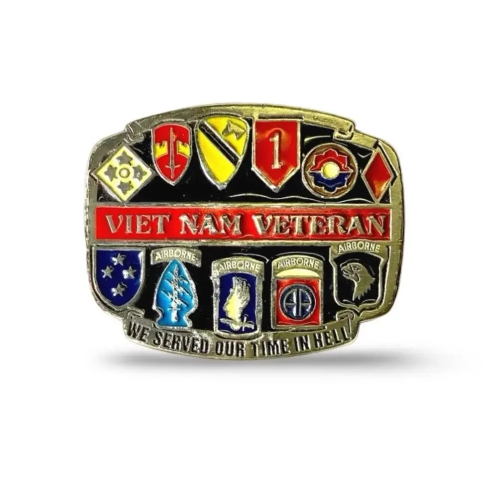 Vtg US Army Vietnam Veteran Belt Buckle